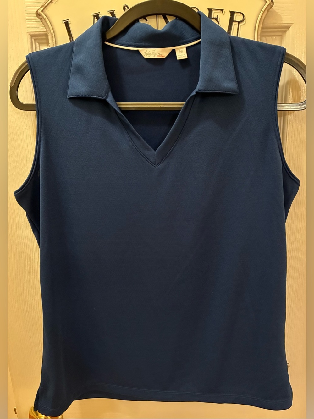 Lady Hagen Navy V-Neck Sleeveless Polo Tank